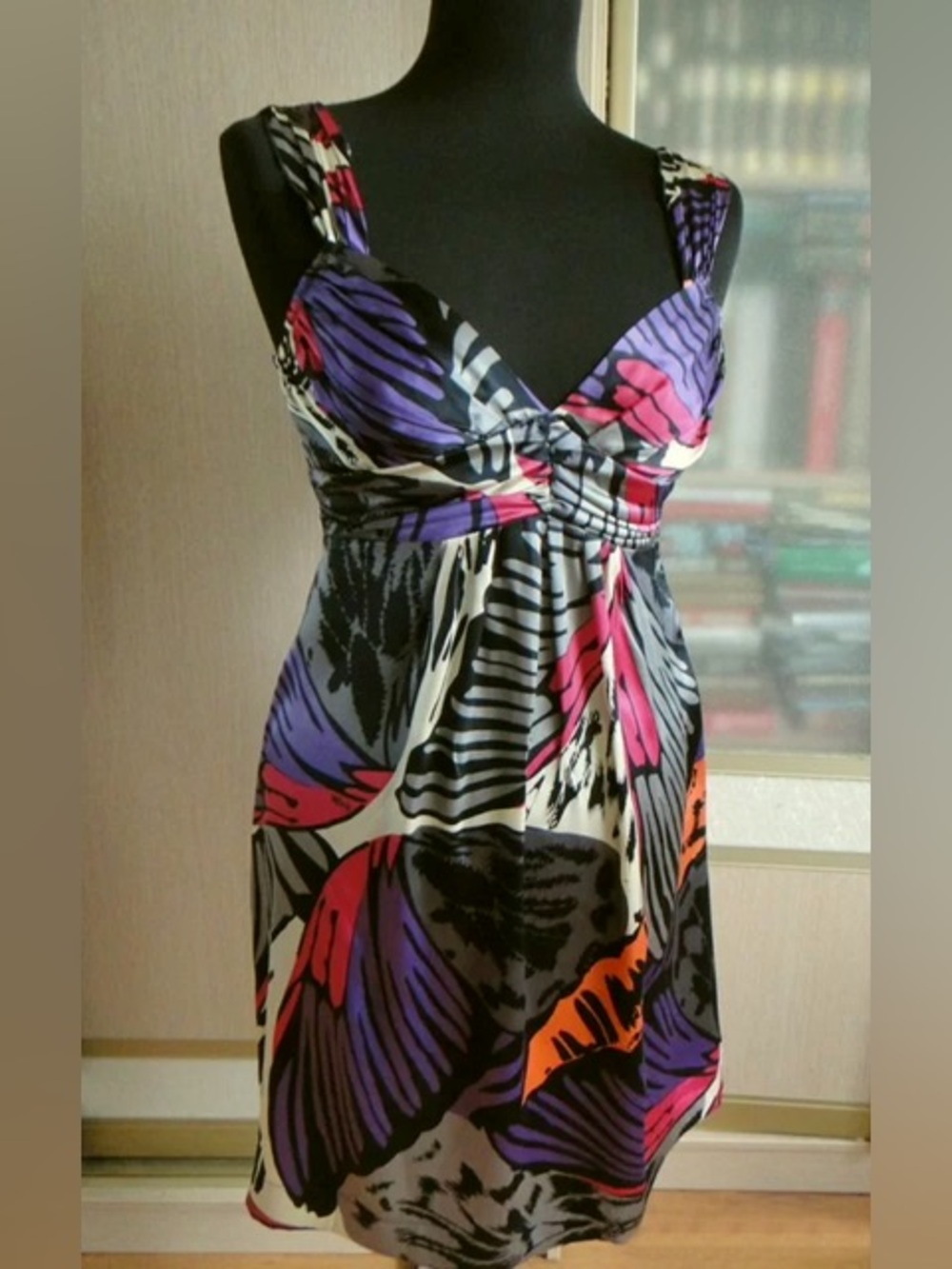 Hale Bob Multicolor Abstract 100% silk Dress NwOT size S